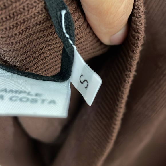 Revolve Enza Costa Knit Turtleneck Mini Dress in Coffee - Picture 3 of 3